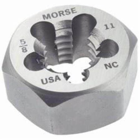 Morse Rethreading Die, Hexagonal, Series 1267, Imperial, 3418, NPT, 58 Thickness, Carbon Steel, Brigh 31334